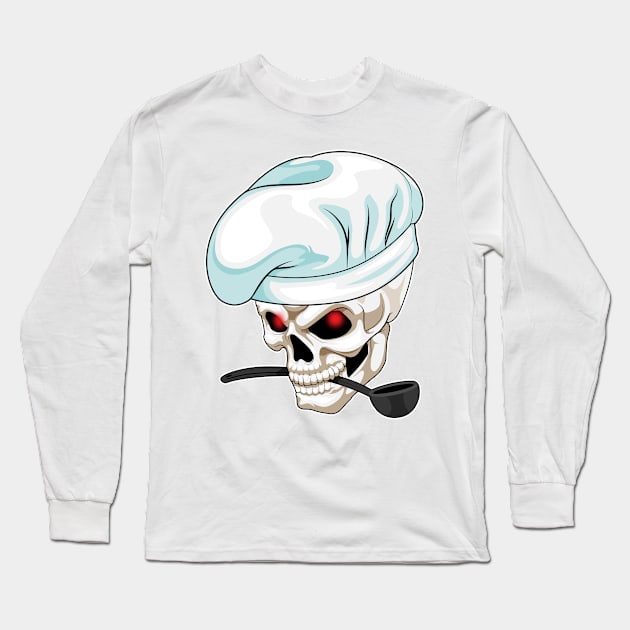 Skull Chef Cooking spoon Long Sleeve T-Shirt by Markus Schnabel